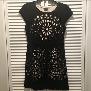 Unique laser cut black dress